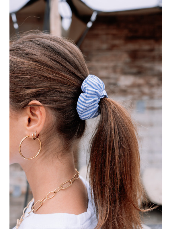 Chouchou ligné bleu