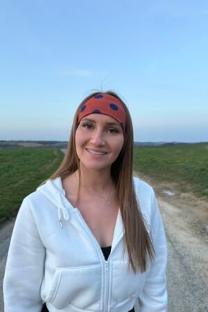 Bandeau brique à pois