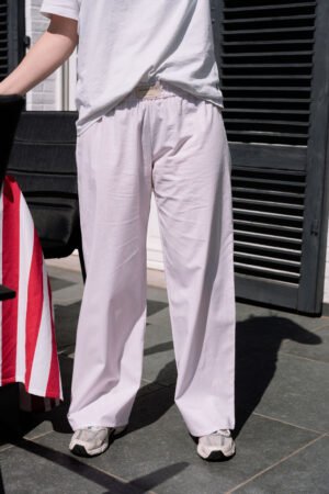 Pantalon ligné rose