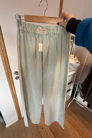 Pantalon ligné vert
