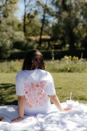 Teeshirt Mauve/orange