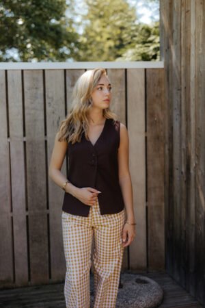 Pantalon Vichy Moutarde