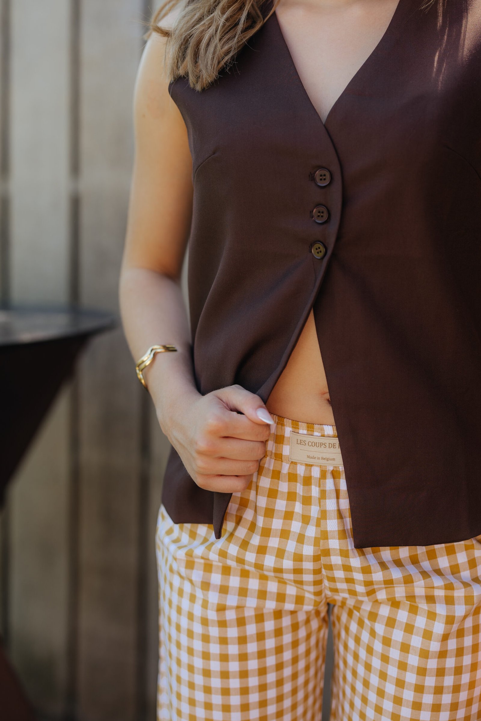 Pantalon Vichy Moutarde
