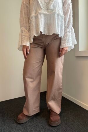 Pantalon à pois brun