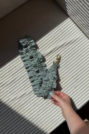 Collier téléphone vichy vert