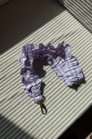 Collier téléphone vichy lila