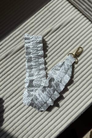Collier téléphone pois blanc