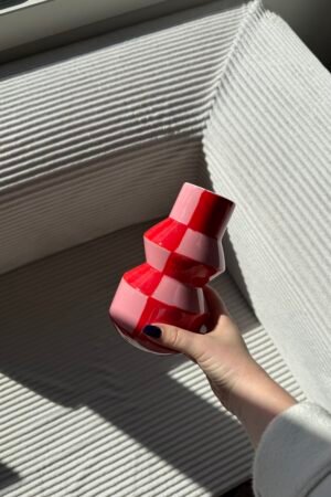 Vase rose et rouge M