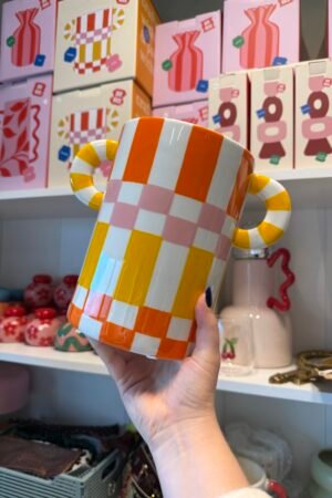 Vase rose/jaune/orange XL