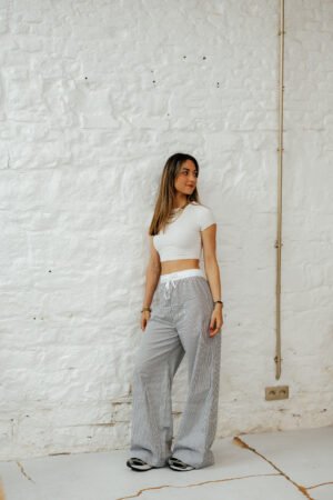 Pantalon Lignes gris